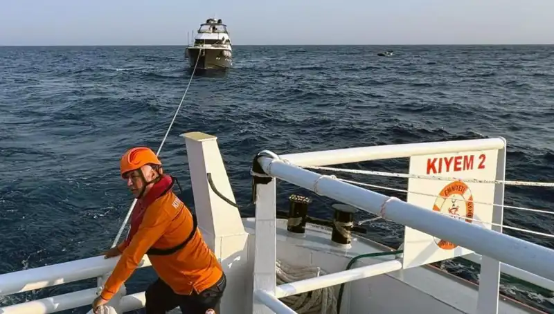 Marmaris Açıklarında Sürüklenen Tekne Kurtarılarak Sahile Ulaştırıldı