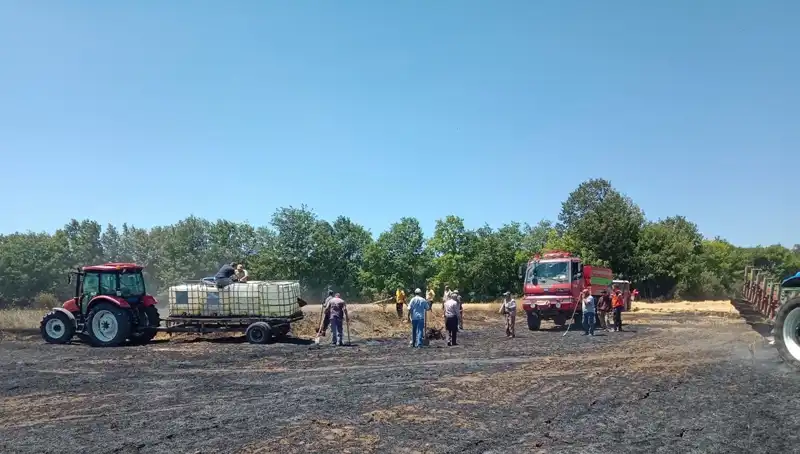 Buğday Tarlasında Çıkan Yangın, 10 Dönümlük Alanı Küle Çevirerek Zarara Neden Oldu