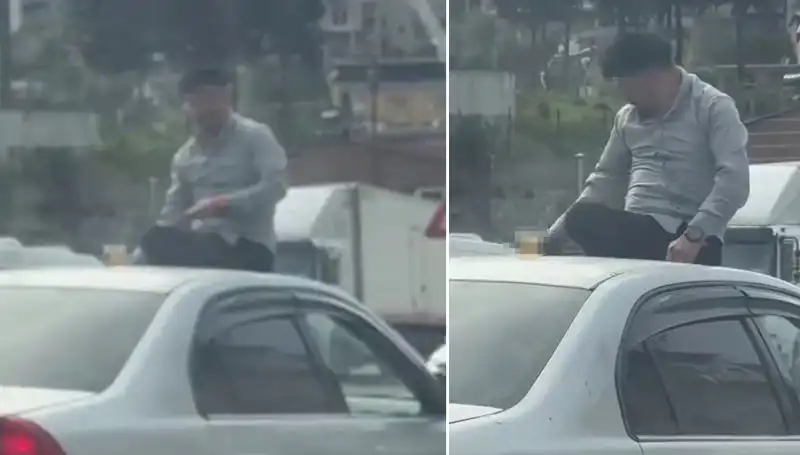 Trafikte Pes Dedirten Görüntü: Otomobil Üzerinde Şaşırtıcı Alem!