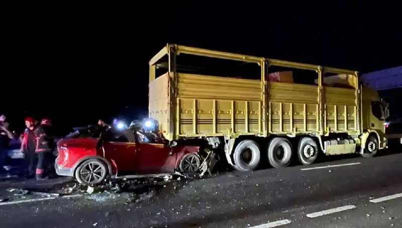 Kamyona Çarpan Araçta Ekmek Parası Arayan Şoför Hayatını Kaybetti