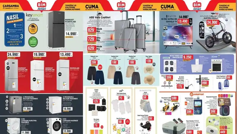 BİM Aktüel Kataloğu 22-25 Temmuz: Elektronik ve Ev Aletlerinde Cazip Fırsatlar