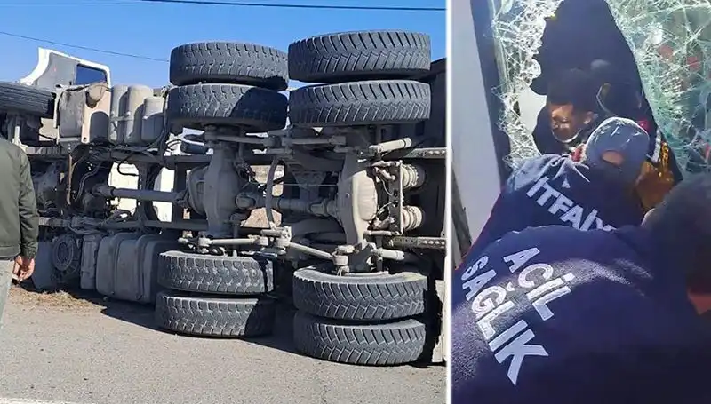 Virajı Alamayan Kamyonun Dehşet Anları: Hayvanlar Tehlikede!
